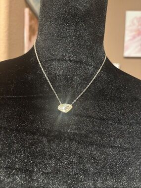 Delicate Gold-Tone Crystal Pendant Necklace - Women's Jewelry